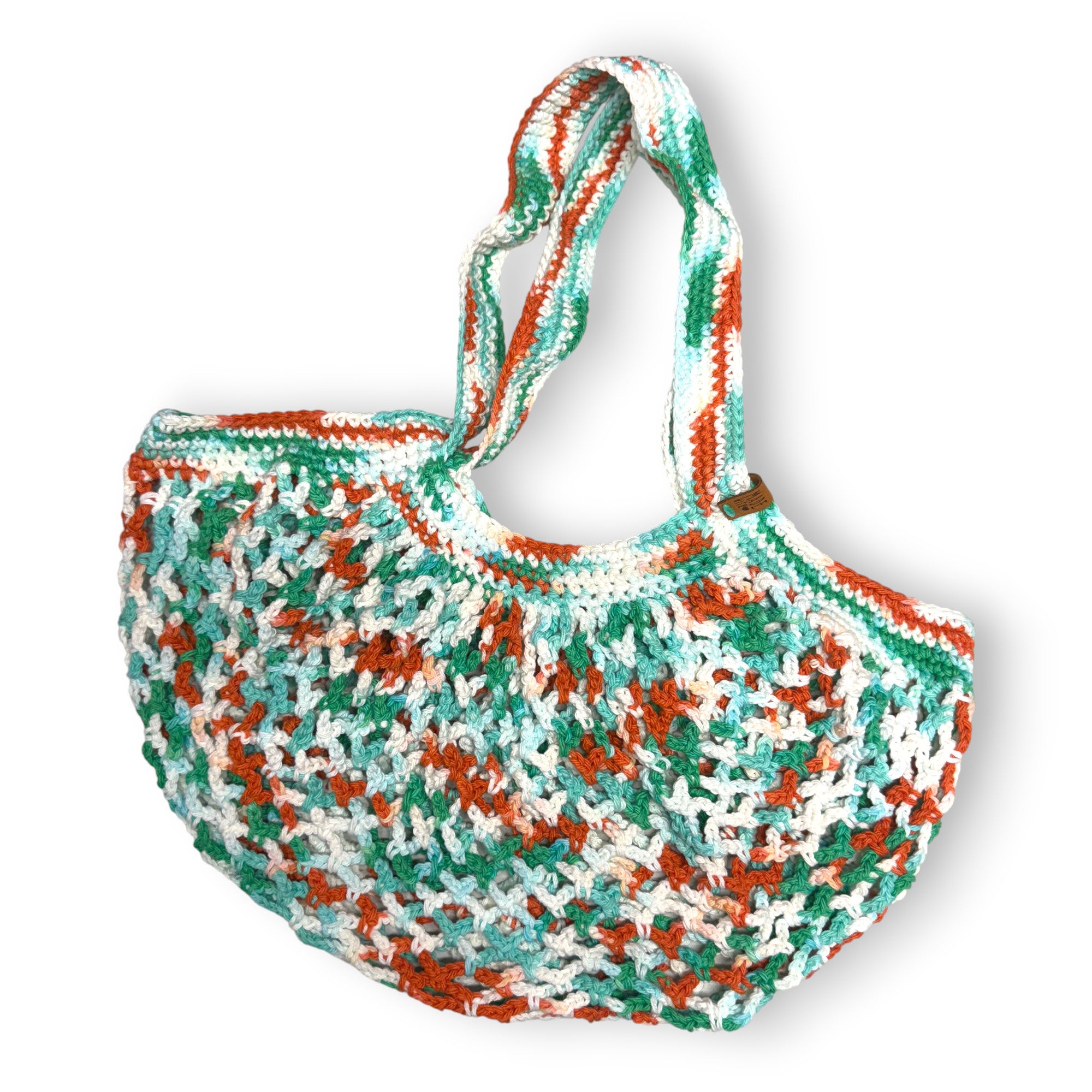 French Style Market Bag Shopping Tote Reuseable Eco-Friendly 100% Cotton Handmade - Ahoy