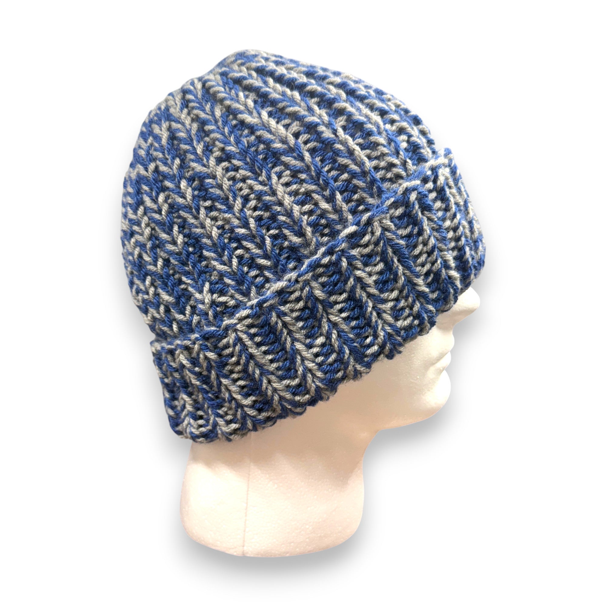 Blue Gray Chunky Knit Beanie