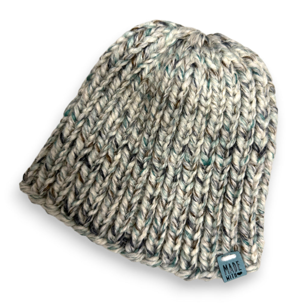Sea Glass Wool Blend Chunky Knit Beanie