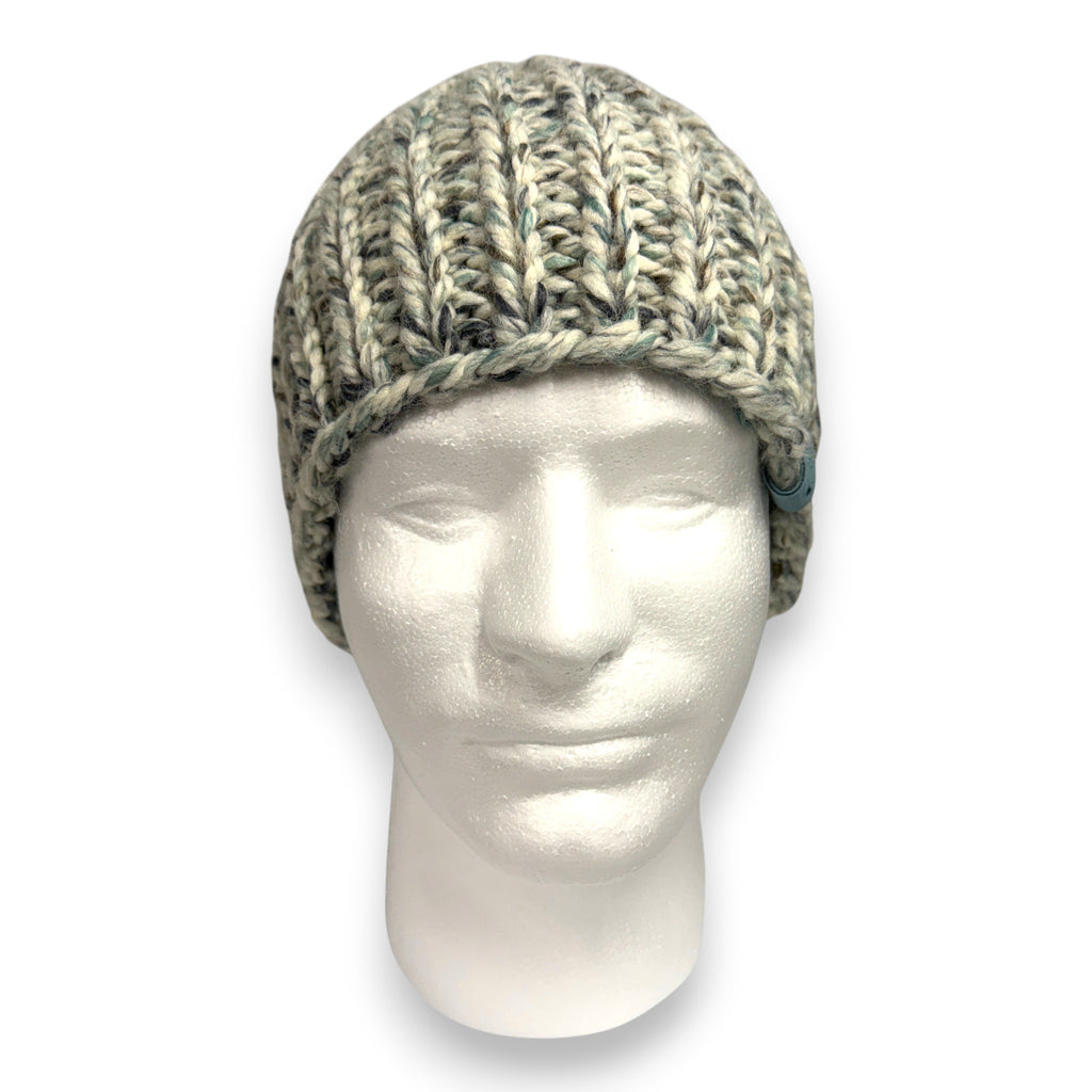 Sea Glass Wool Blend Chunky Knit Beanie