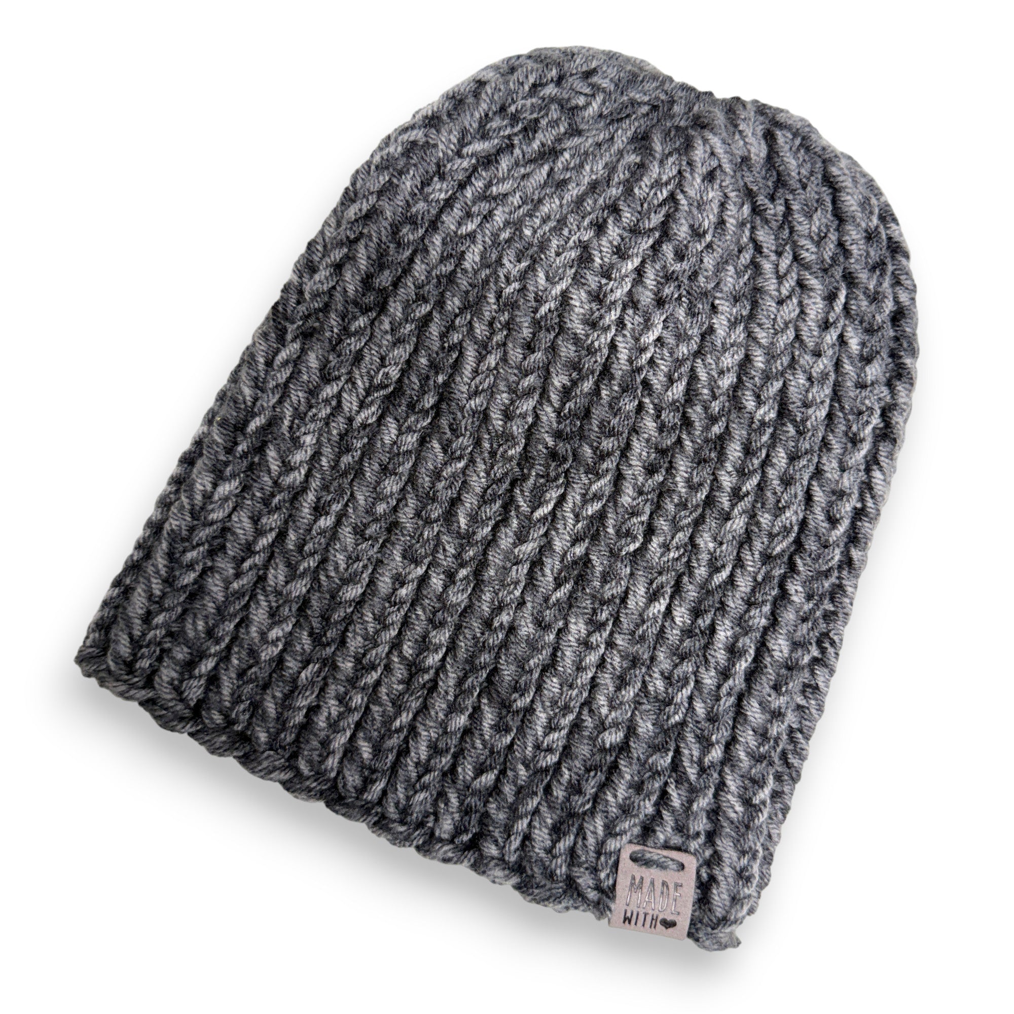 Stonewashed Gray Chunky Knit Beanie