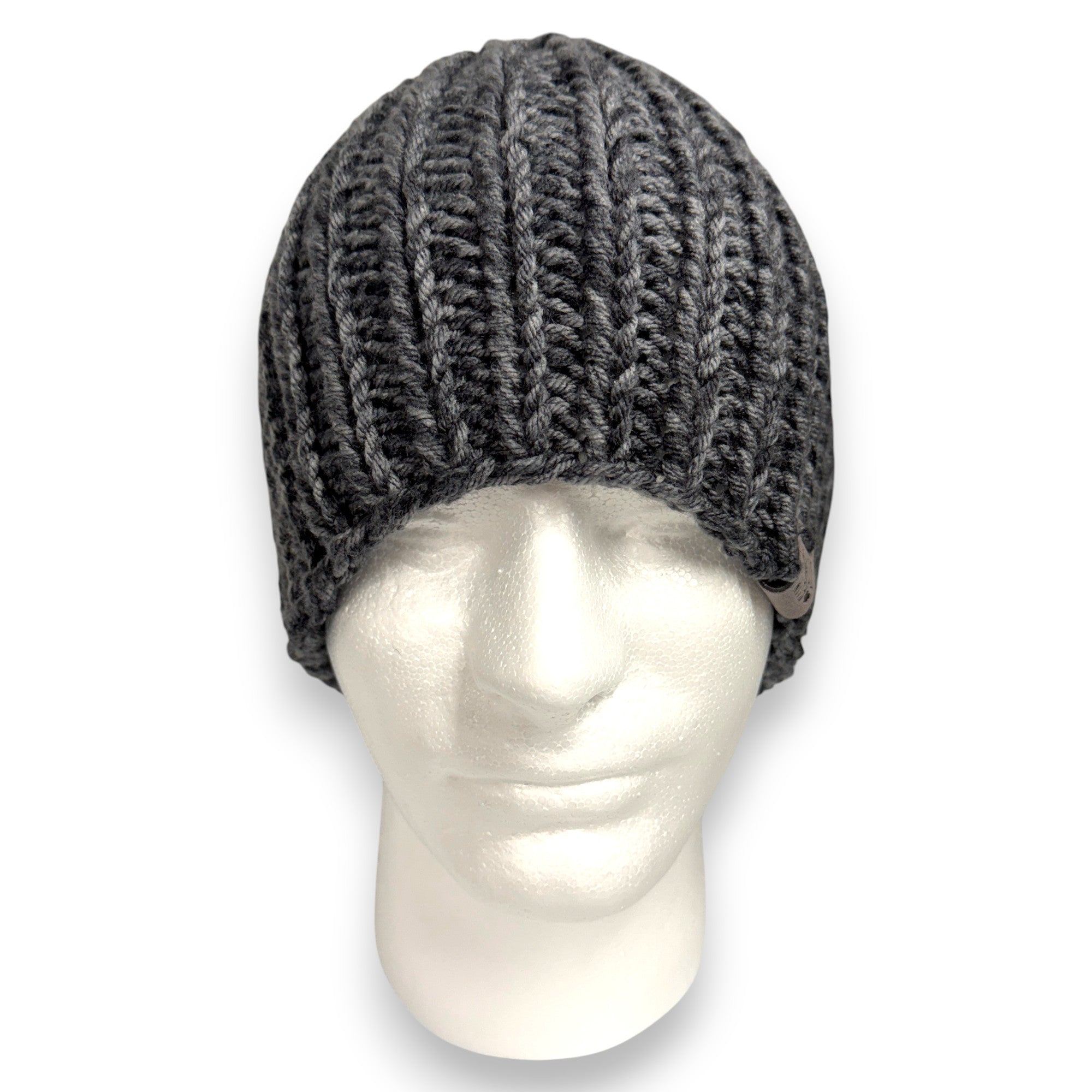 Stonewashed Gray Chunky Knit Beanie