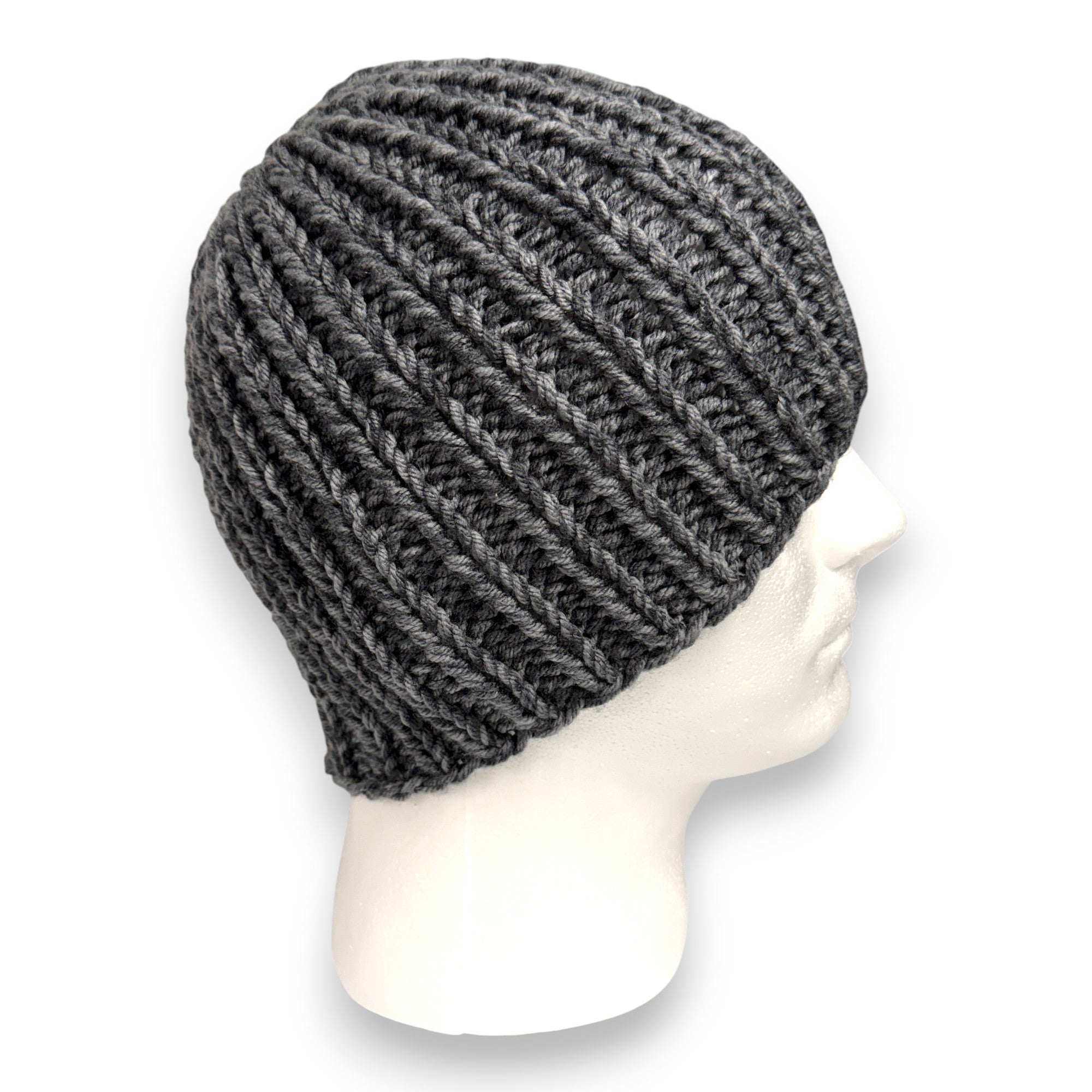 Stonewashed Gray Chunky Knit Beanie