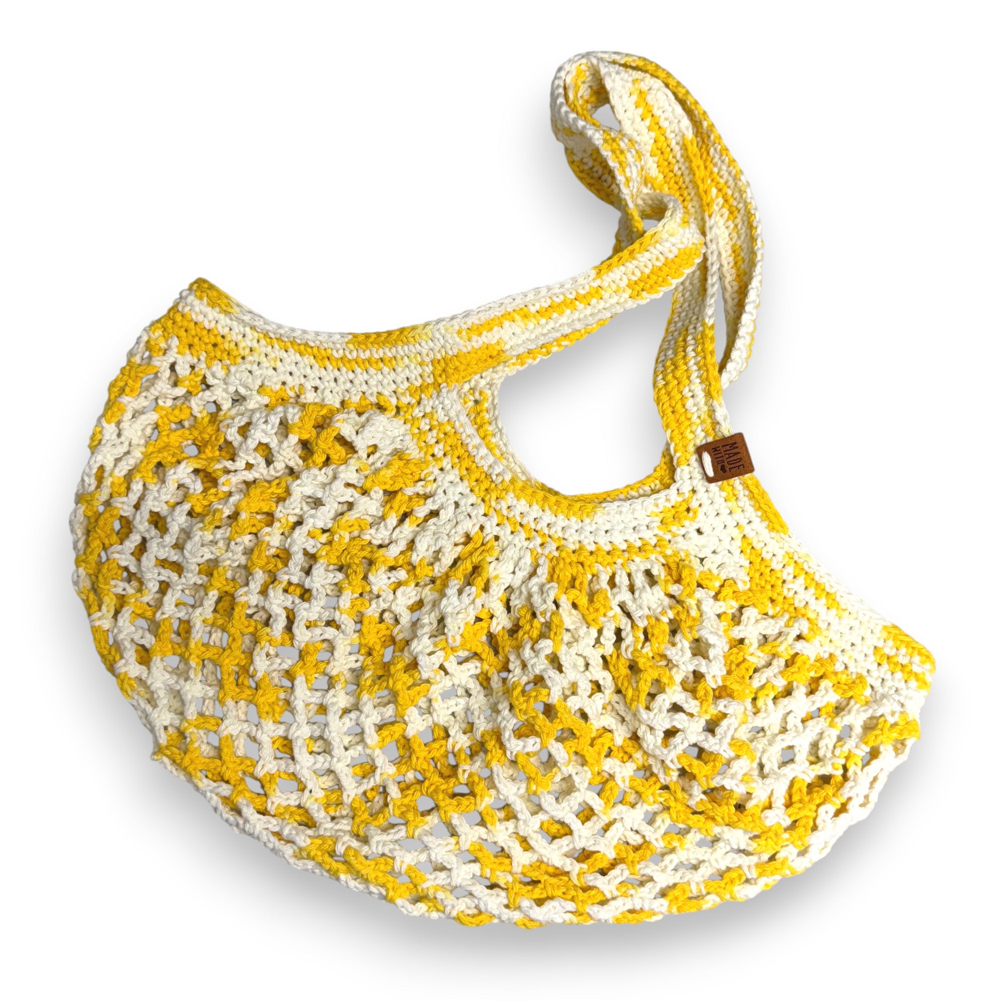French Style Market Bag Shopping Tote Reuseable Eco-Friendly 100% Cotton Handmade - Daisy