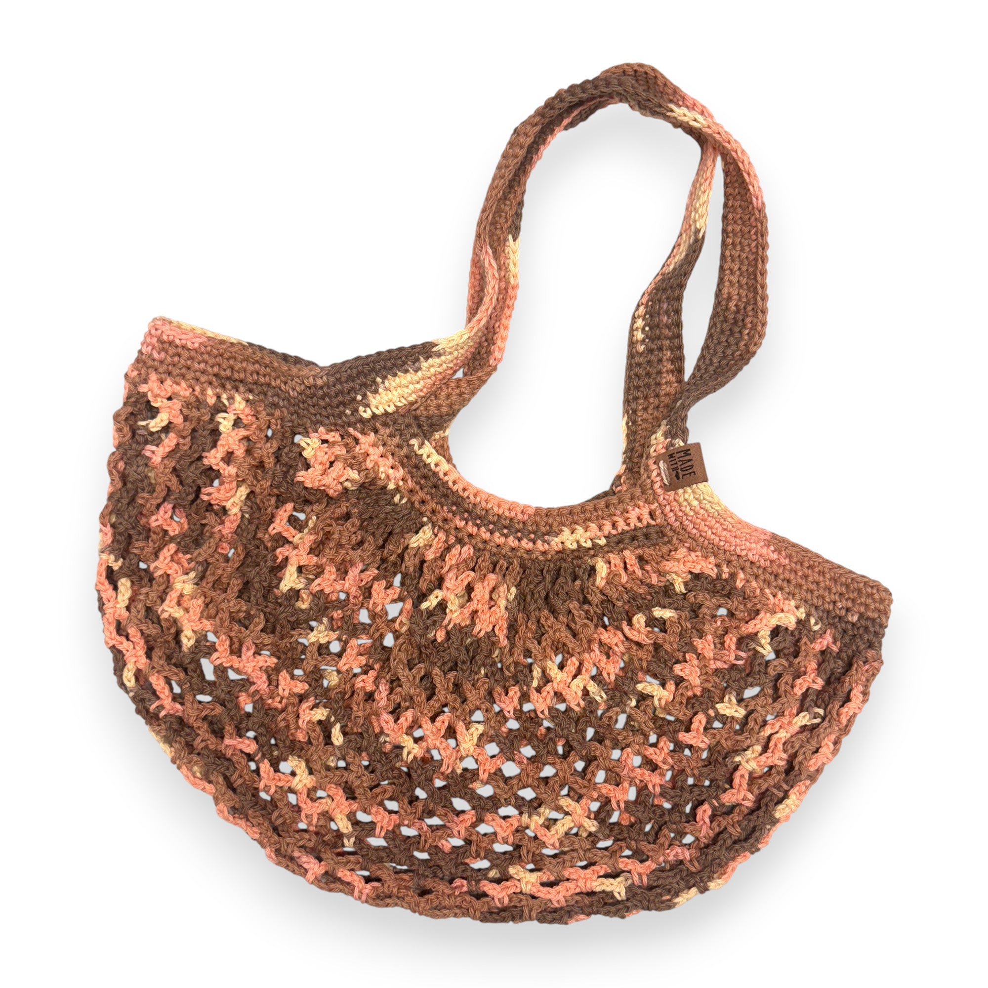 French Style Market Bag Shopping Tote Reuseable Eco-Friendly 100% Cotton Handmade - Desert Rising Ombre