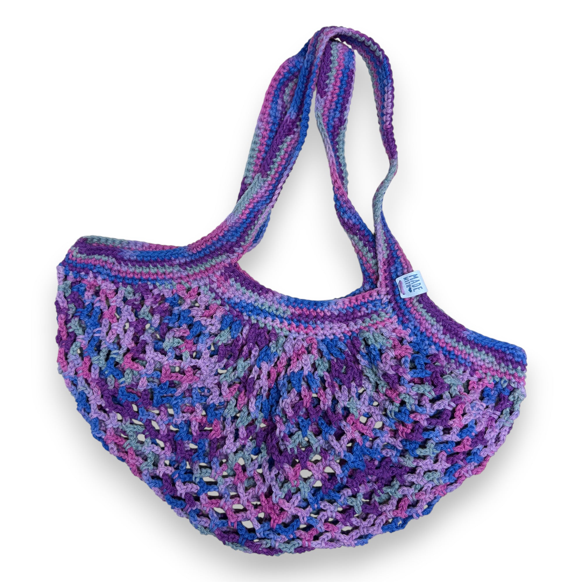 French Style Market Bag Shopping Tote Reuseable Eco-Friendly 100% Cotton Handmade - Jewels