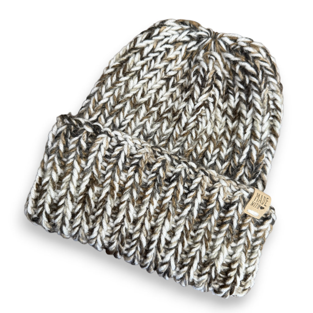 Marled Brown Chunky Knit Beanie