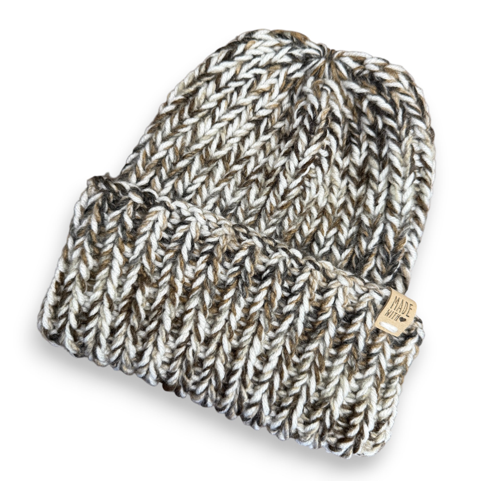 Marled Brown Chunky Knit Beanie