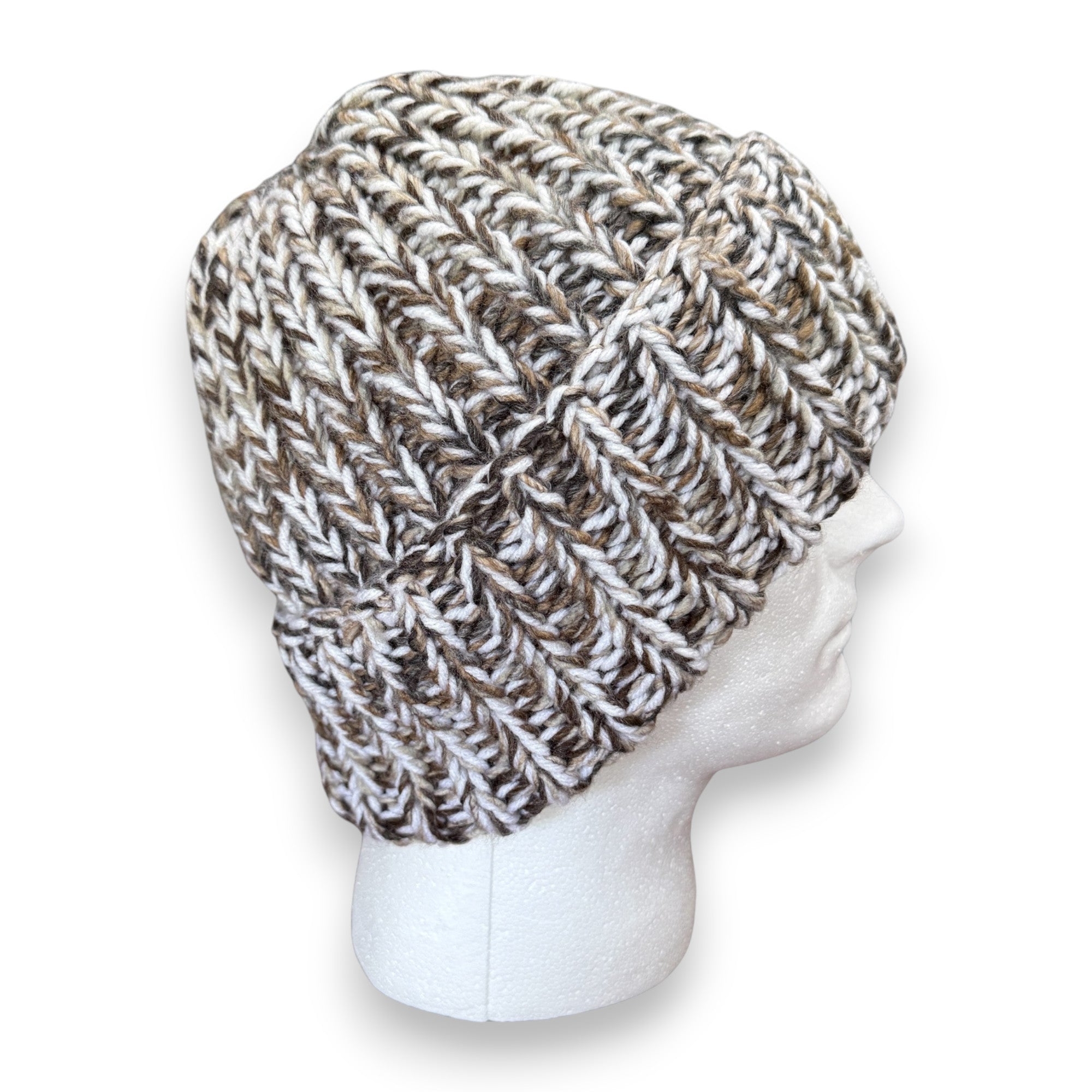 Marled Brown Chunky Knit Beanie