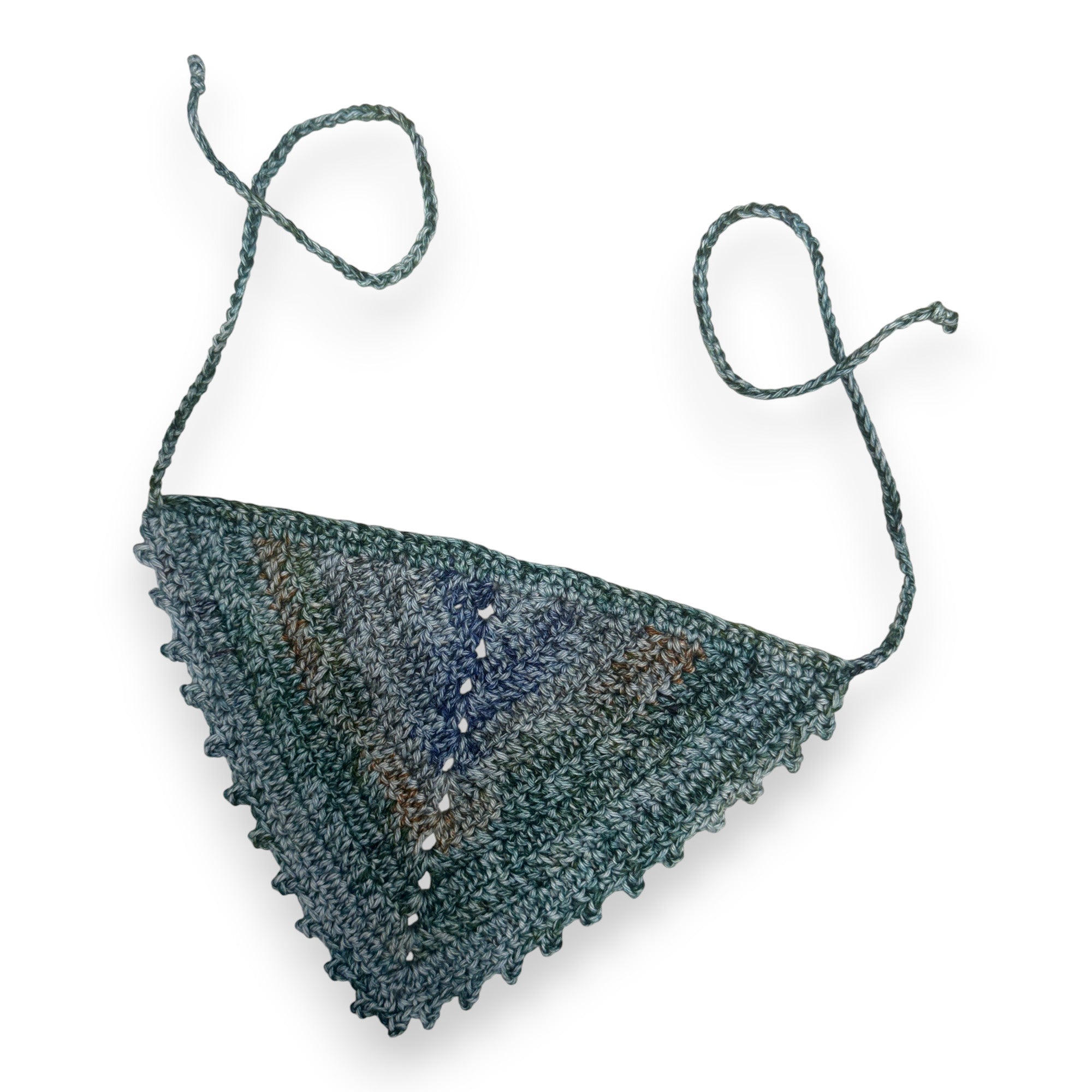 Blue Stripes Picot Bandana