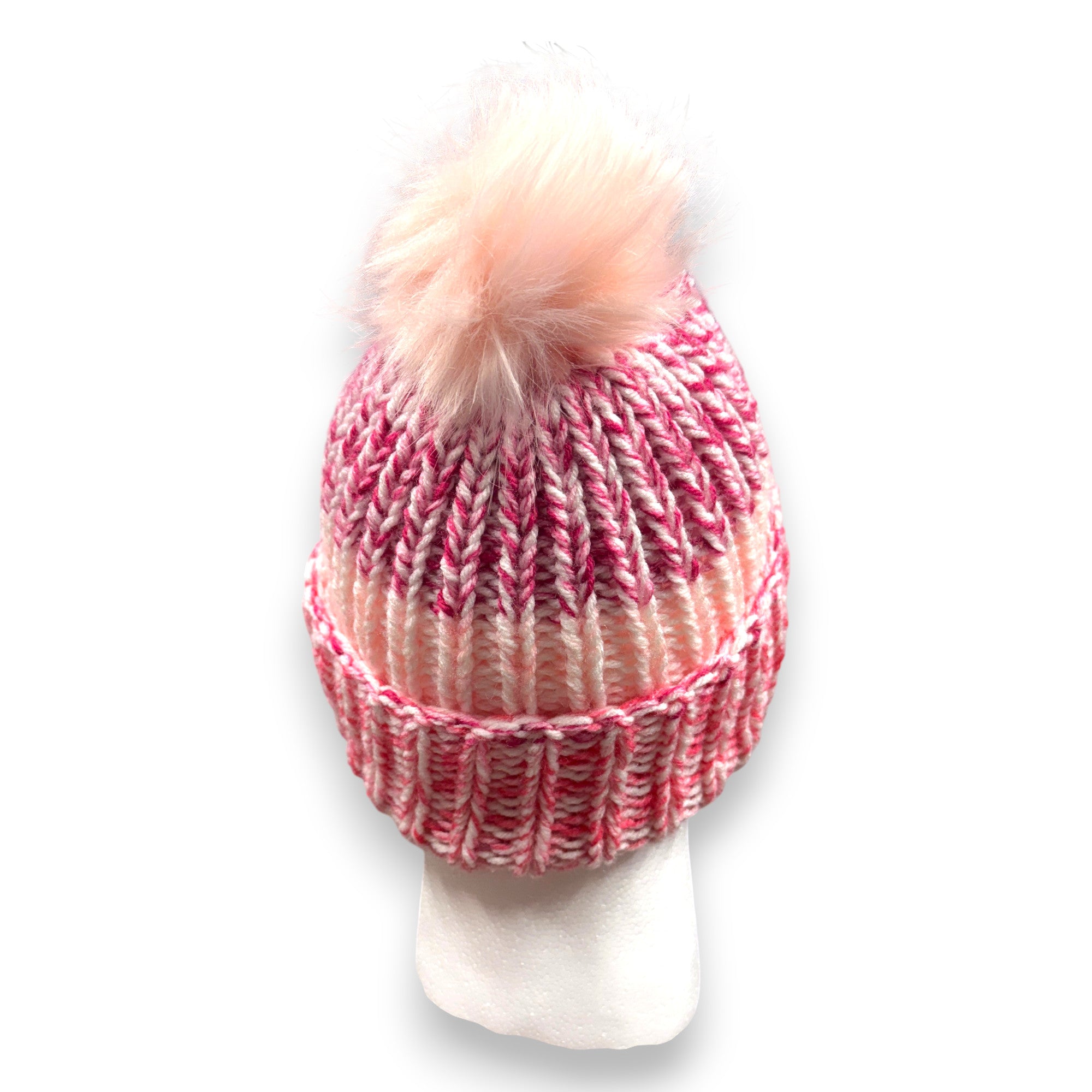 Pink Ombre Chunky Knit Beanie