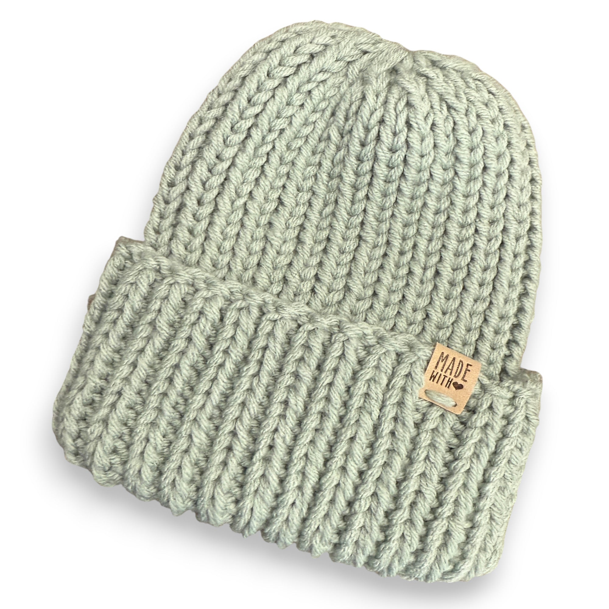 Sage Green Chunky Knit Beanie