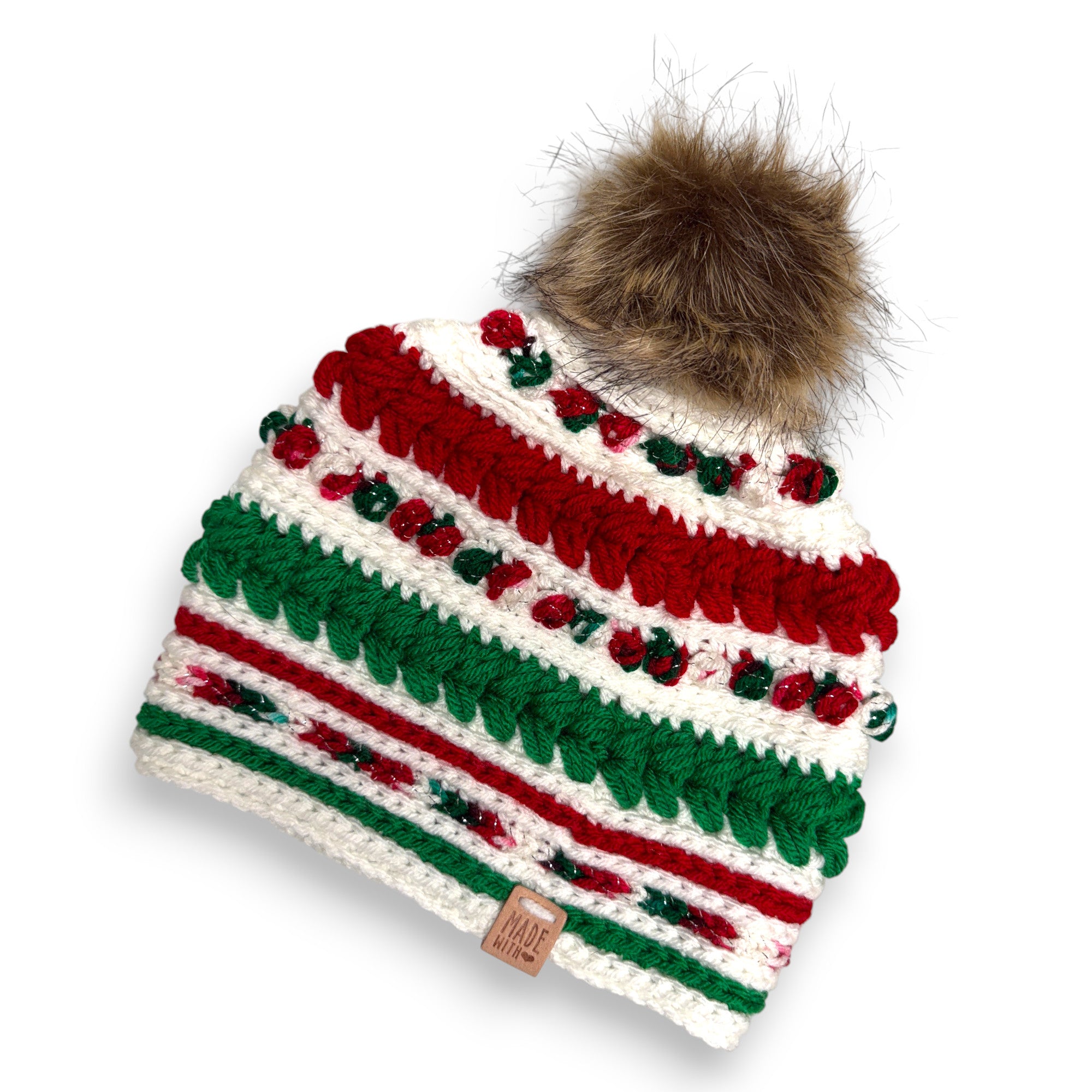 Adult Christmas Blizzard Beanie with Pompom