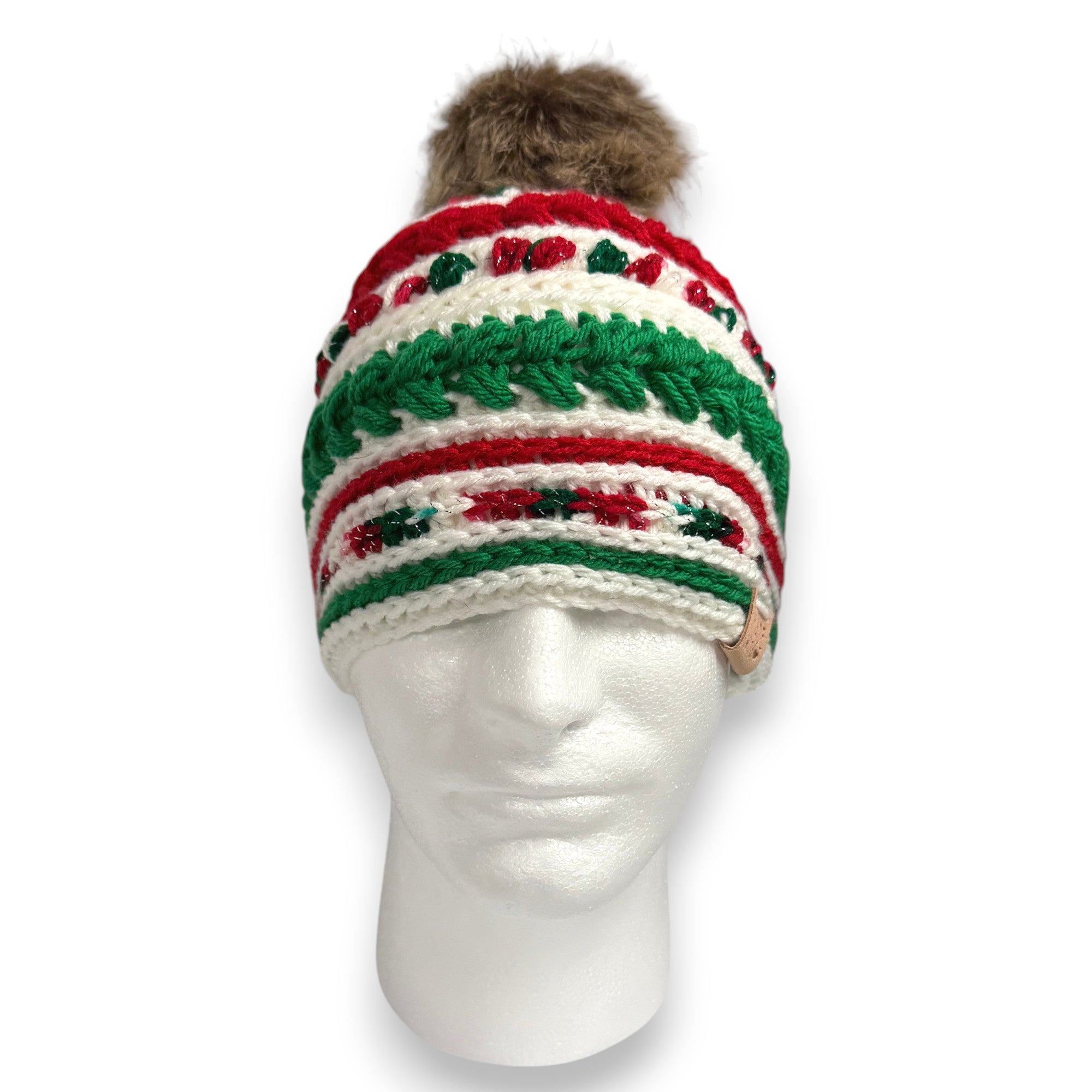 Adult Christmas Blizzard Beanie with Pompom