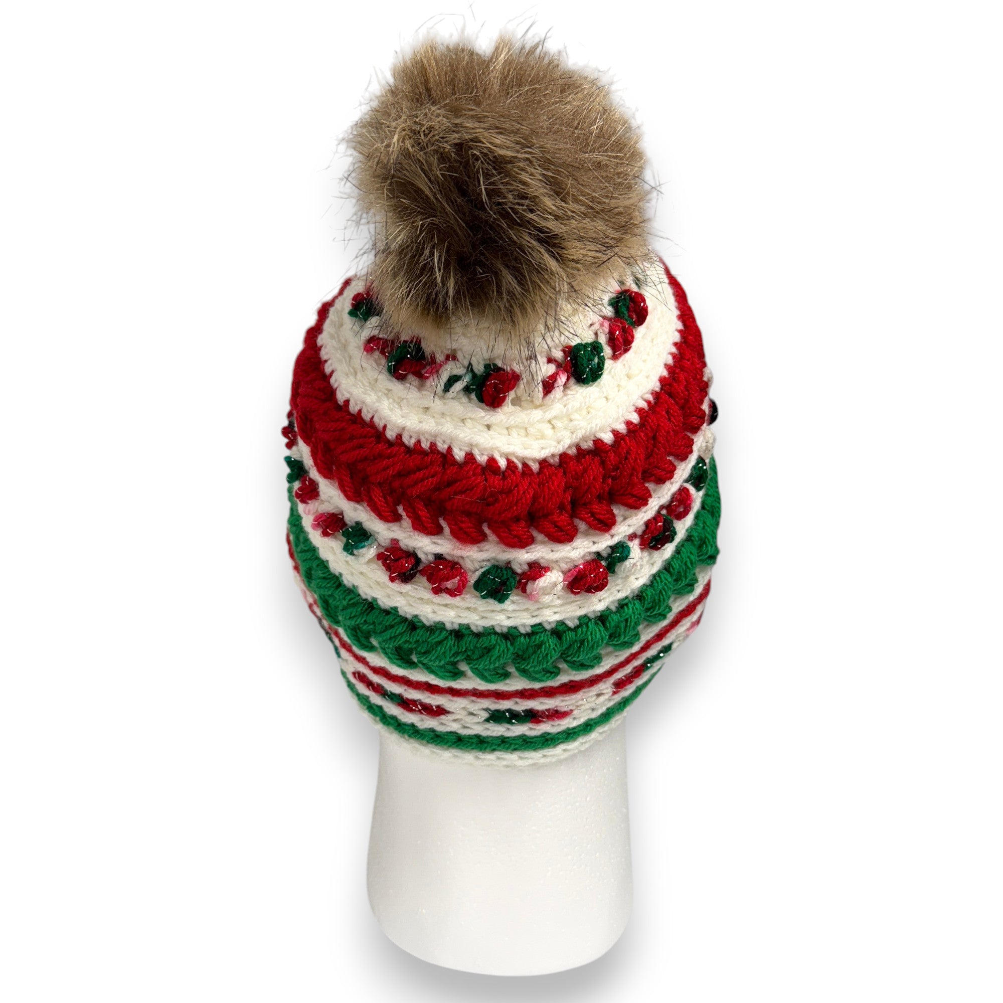 Adult Christmas Blizzard Beanie with Pompom