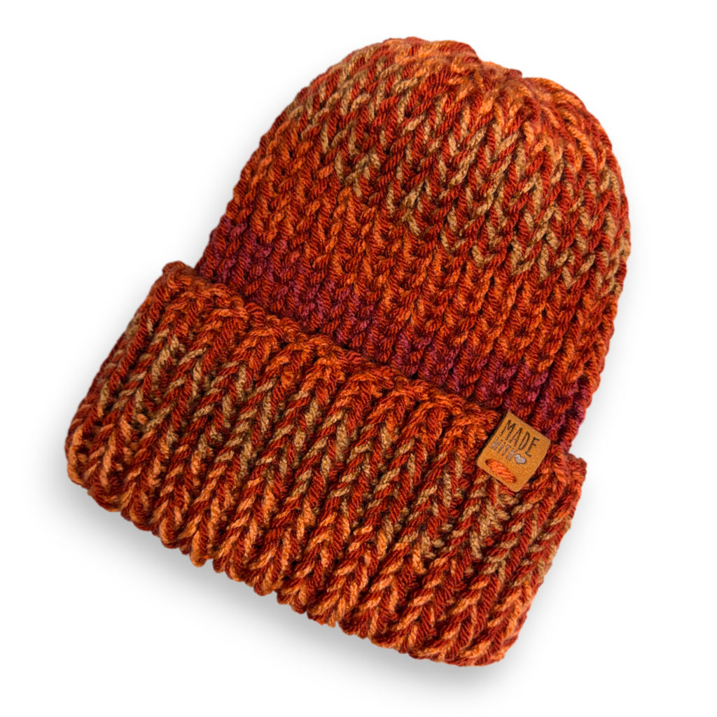 Autumnal Stripe Chunky Knit Beanie