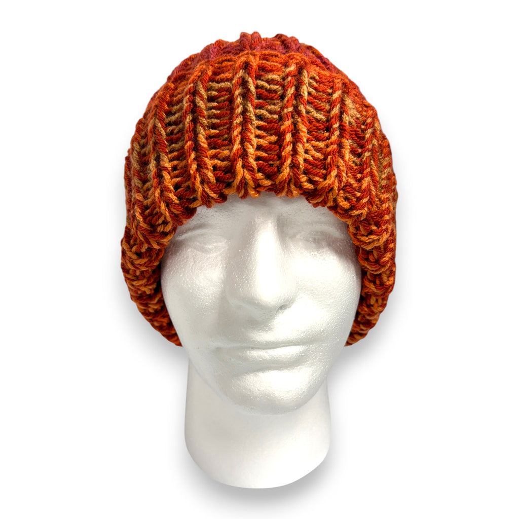 Autumnal Stripe Chunky Knit Beanie