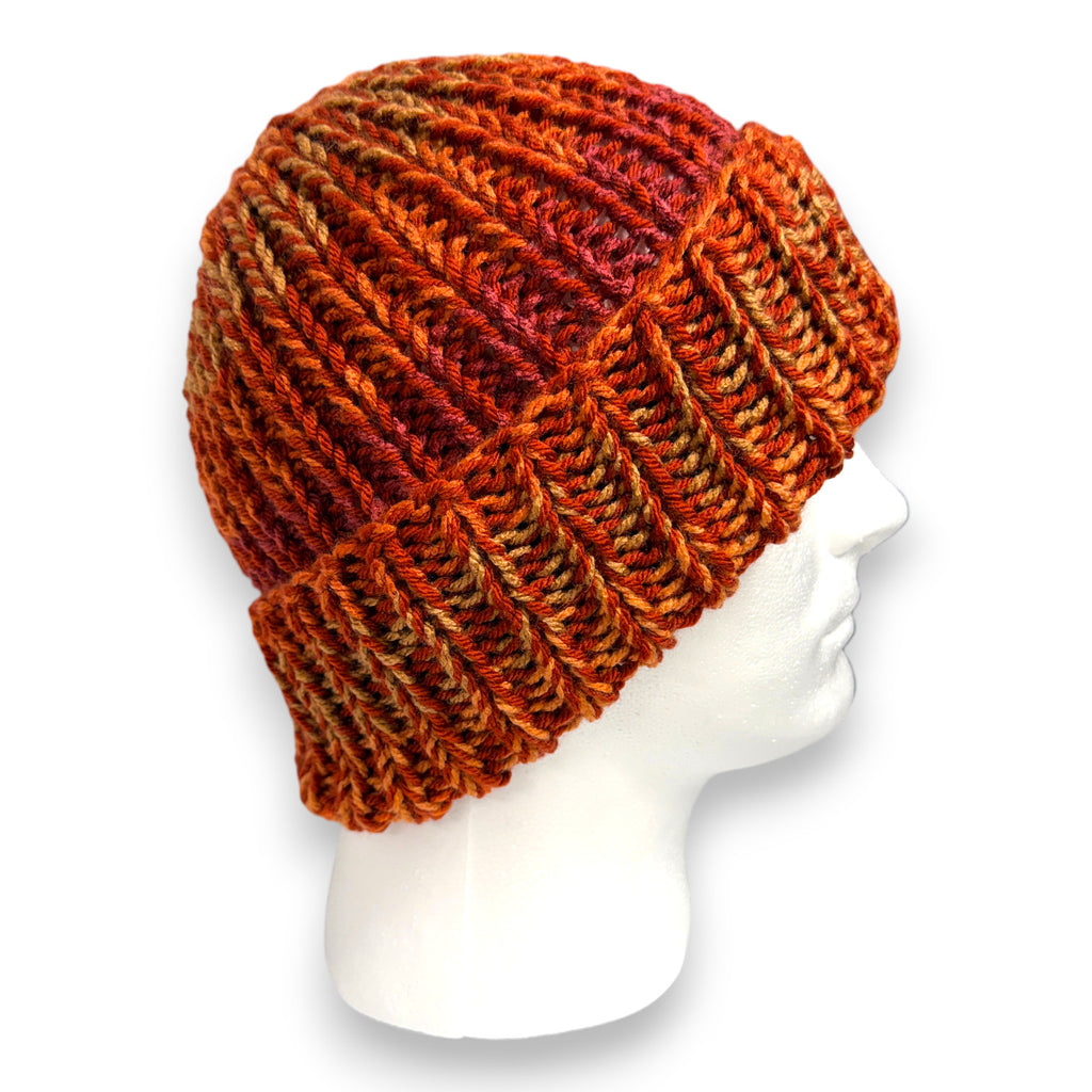 Autumnal Stripe Chunky Knit Beanie