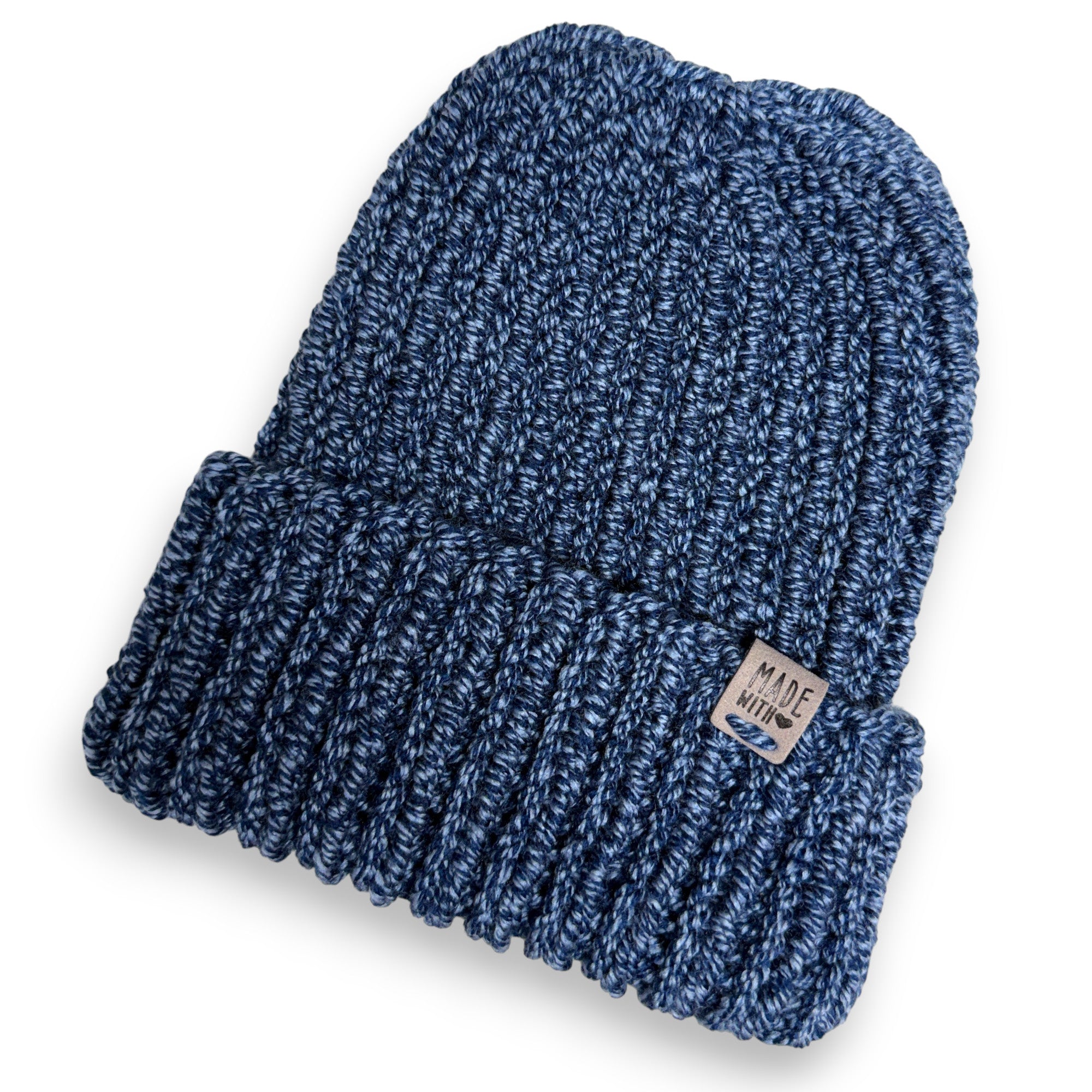 Blue Marl Chunky Knit Beanie