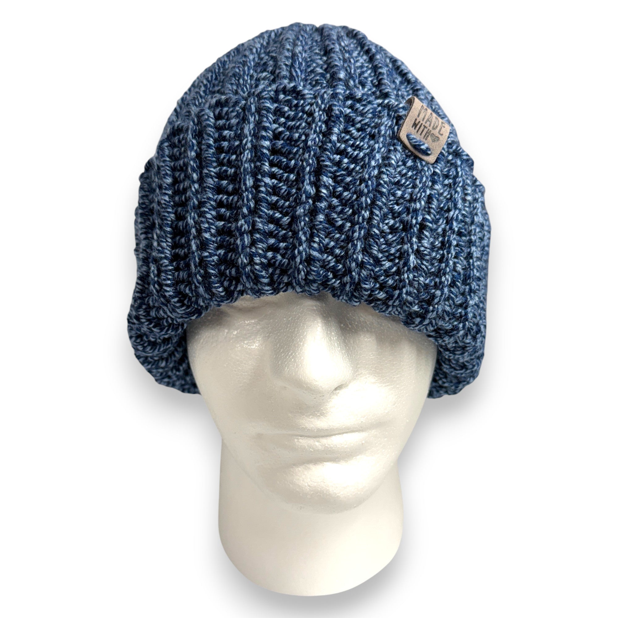 Blue Marl Chunky Knit Beanie