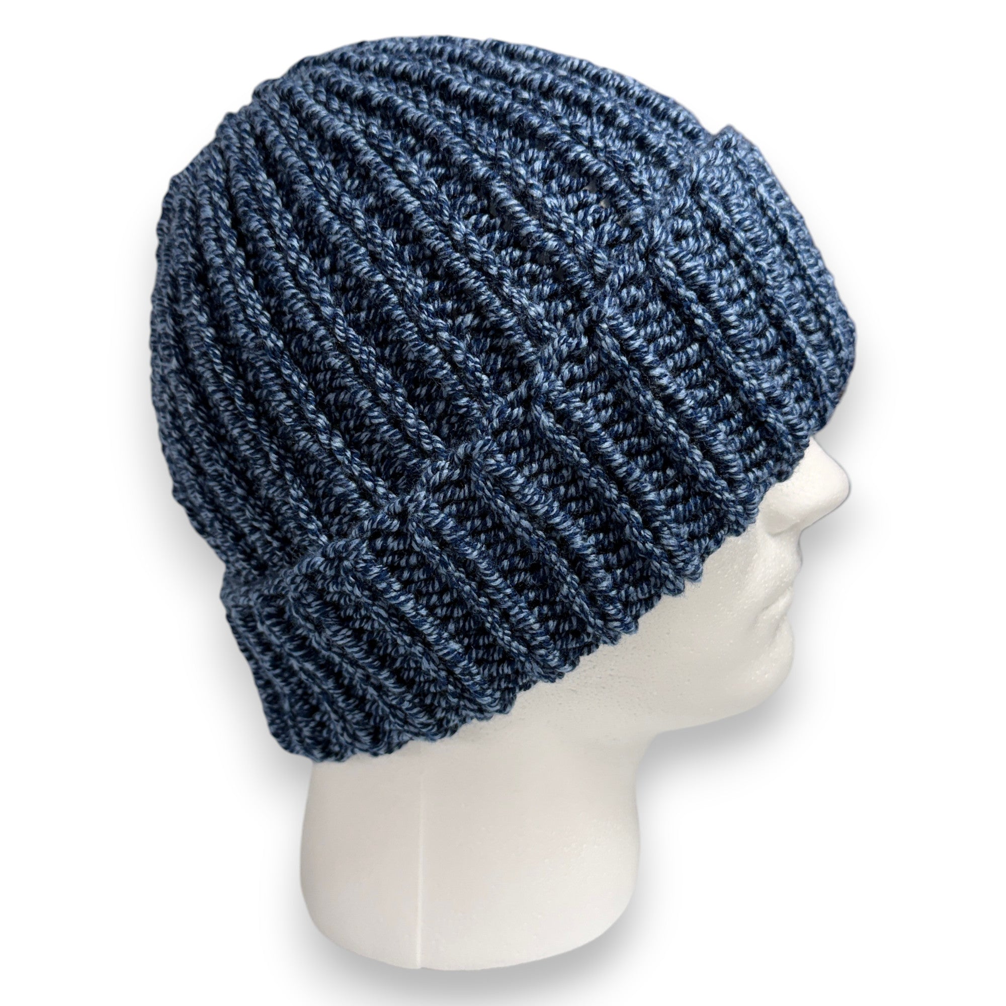 Blue Marl Chunky Knit Beanie